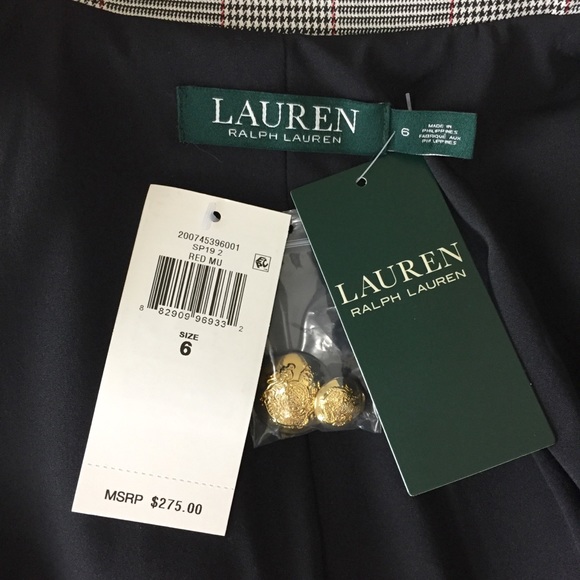 LAUREN Ralph Lauren Glen Plaid Blazer Sz 6 NWT - Picture 14 of 15